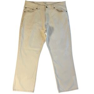 Dockers Premium Mens Relaxed Fit Jeans 36x29 Cream Off White Cotton Denim Pants